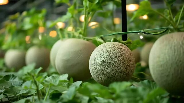 fresh melons on the tree footage