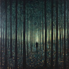 Obraz premium forest in the fog