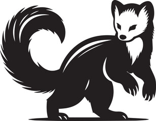 Obraz premium marten vector illustration, marten silhouette vector white background