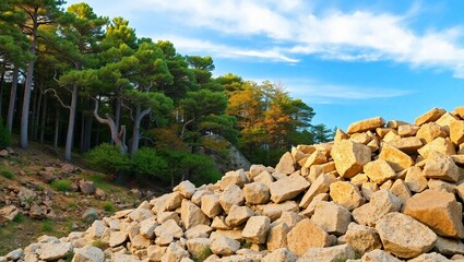pine tree on the rocks