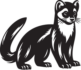marten vector illustration, marten silhouette vector white background