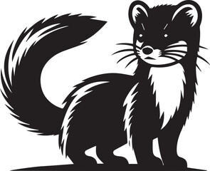 marten vector illustration, marten silhouette vector white background
