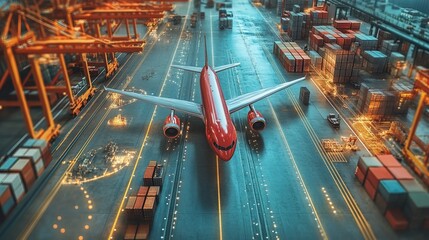 An AI-driven customs checkpoint processing international shipments with precision