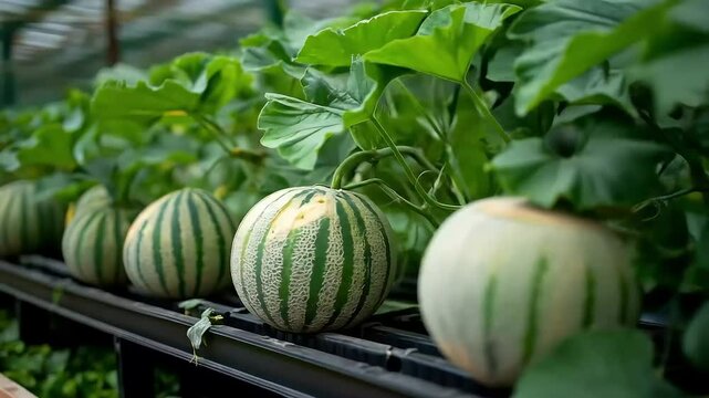 fresh melons on the tree footage