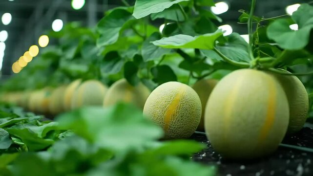 fresh melons on the tree footage