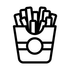 icon french fries with style outline
