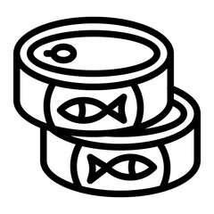 icon sardine with style outline