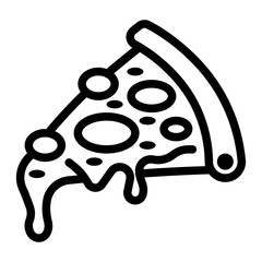 icon pizza with style outline