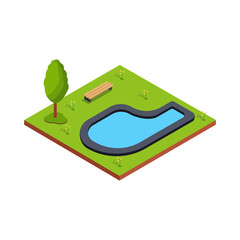 Backyard Pool with Bench and Tree