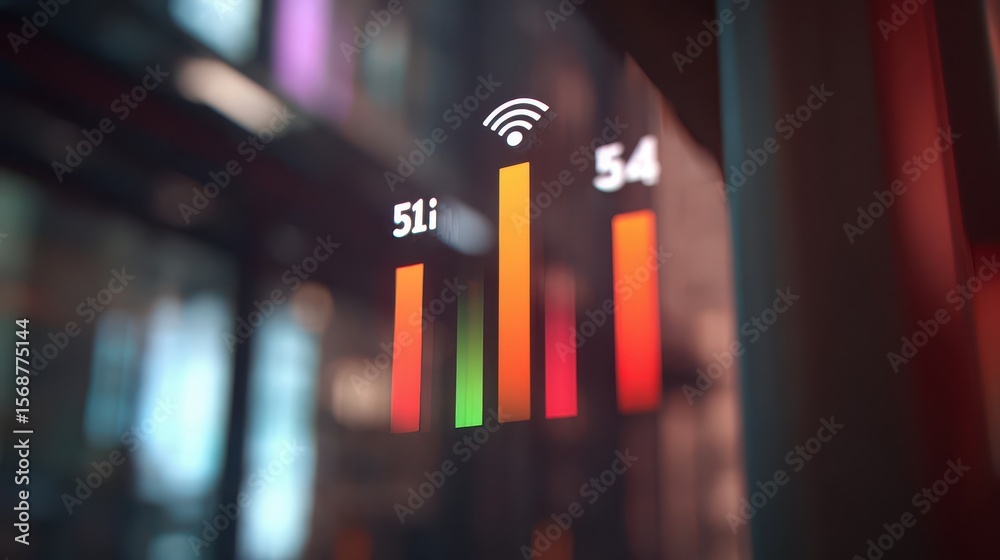 Poster wireless signal strength indicator displayed on a digital screen.