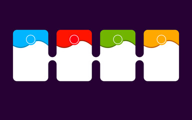 Infographic four colorful blank timeline blocks for dynamic business promotion.
