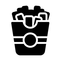 icon french fries with style glyph