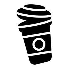 icon coffee cup with style glyph