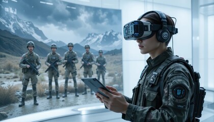 Futuristic Soldier in VR Training Simulation
