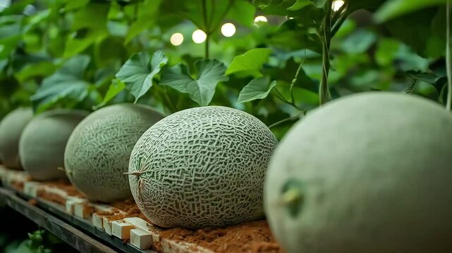 fresh melons on the tree footage