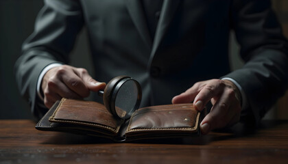 Wallet Under Magnifying Glass