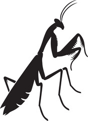 praying mantis vector illustration, praying mantis silhouette vector on a white