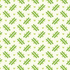 Seamless Pattern with Green Bamboo Stalks
