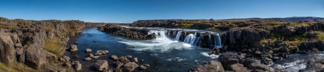 Waterfall hdr 360 degrees landscape nature scene
