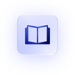 Glassmorphism Icon Education Book Icon Education Icon Soft Shadow Glassmorphic Reading Icon Learning Icon Textbook Icon Knowledge Icon Study Icon Open Book School Icon