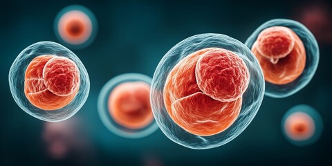 Gene Editing concept. Microscopic view of cells in vibrant colors.