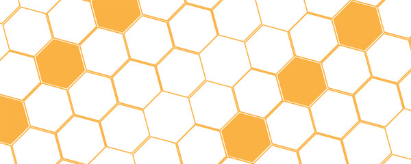 abstract simple orange outline honeycomb pattern can be used background.