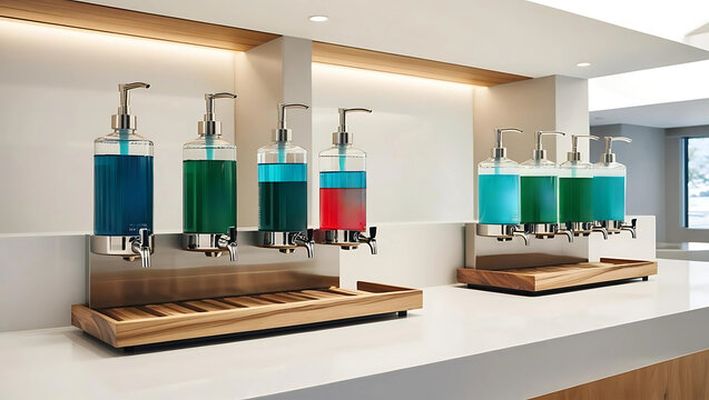 Modern bathroom kitchen and room interior design in a stylish home. Generative AI