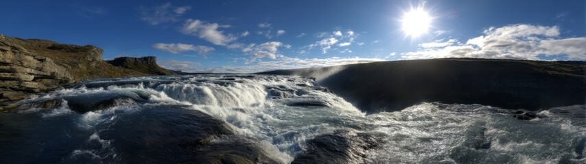 Obraz premium Waterfall action hdr 360 degrees hdri landscape
