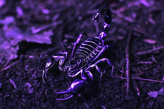 Close-up of a scorpion on dark ground. - Powered by Adobe