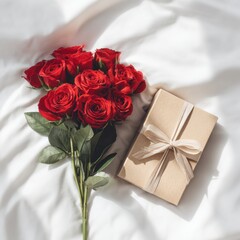 Romantic gift arrangement with flowers