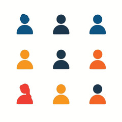 People icons set. Team icon. Group of people. Vector, vector style simple color