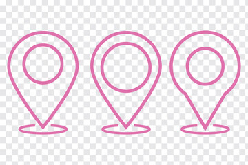 Location icon sign. Map Pin icon set. Location icon vector. Destination icon. Vector Illustration isolated On a white background. 