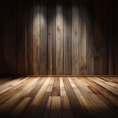 Naklejka premium Wooden interior with natural lighting