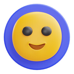 3D Render Happy Face Emoji or Smiley Icon