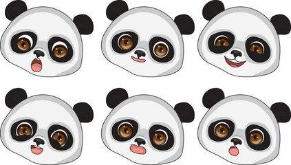 Cute Panda Bear Face Expression Logo Vector © Gaurav