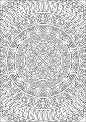 Adult Abstract Mandala Coloring Page Vector