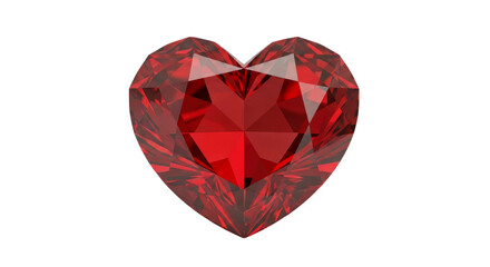 Fototapeta premium Luminous Red Heart Gem: A Symbol of Passion and Love