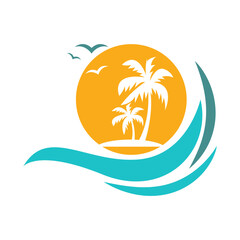 Beach logo icon design