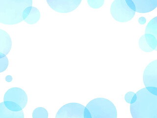 Obraz premium 水彩風の涼しげな水玉フレーム