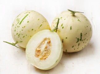 Dalmatian melon isolated with white background