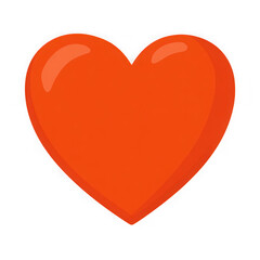 Shiny orange heart shape symbol isolated on transparent background