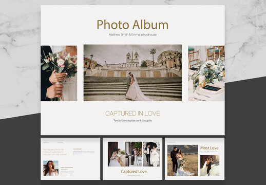 Beige And Black Wedding Photo Album