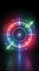 Obraz premium Futuristic circular interface with glowing lines technology