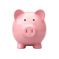 Fototapeta premium Cute Pink Piggy Bank, Symbol of Savings, Financial Growth, Investment, and Wealth Accumulation, Isolated on White