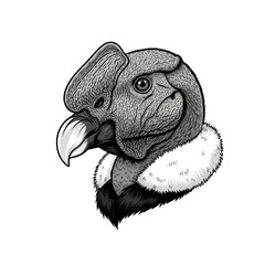 Andean Condor Bird Head Majestic Wildlife Art Isolated Transparent PNG Image