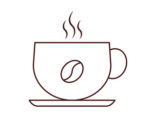 Hot coffee icon. Beverages outline icon. Simple drink or beverages vector illustration in modern thin line style.