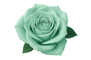 Beautiful blooming light green rose isolated on transparent background, perfect for romantic projects