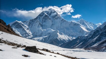 Majestic Mountain Peak Rises Amidst