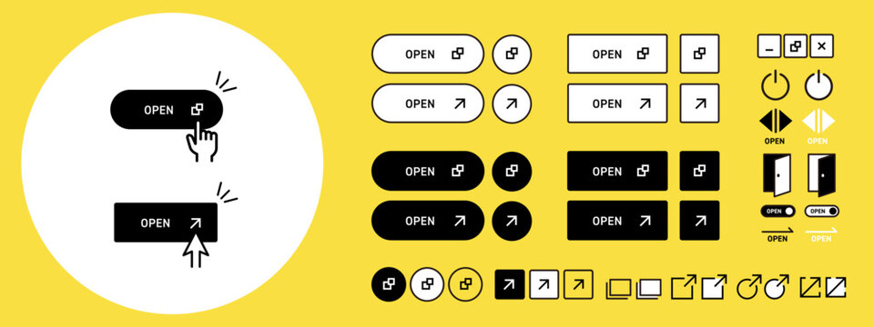 Open Button UI &ndash; モバイルメニューやドロワー展開に使える開くボタンアイコン素材