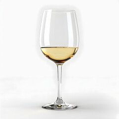 Tumbler Wine Glass with Smooth Curve and Short Stem White Isolated on Transparent or White Background, PNG